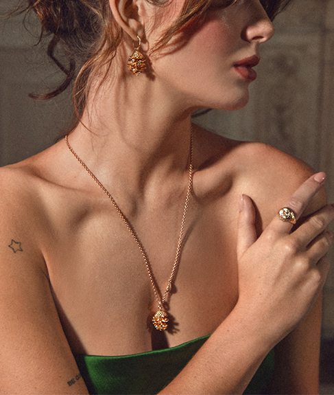 Pine Cone Power Rose Gold Pendant