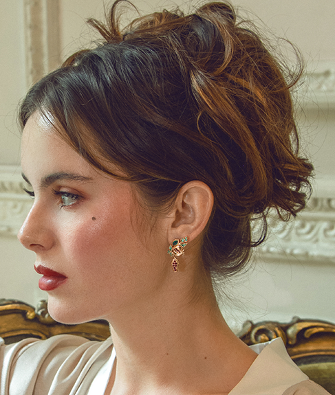 Pomegranate Passion Asymmetric Earrings