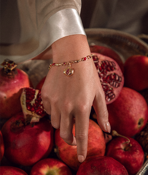Pomegranate Passion Rose Gold Bracelet