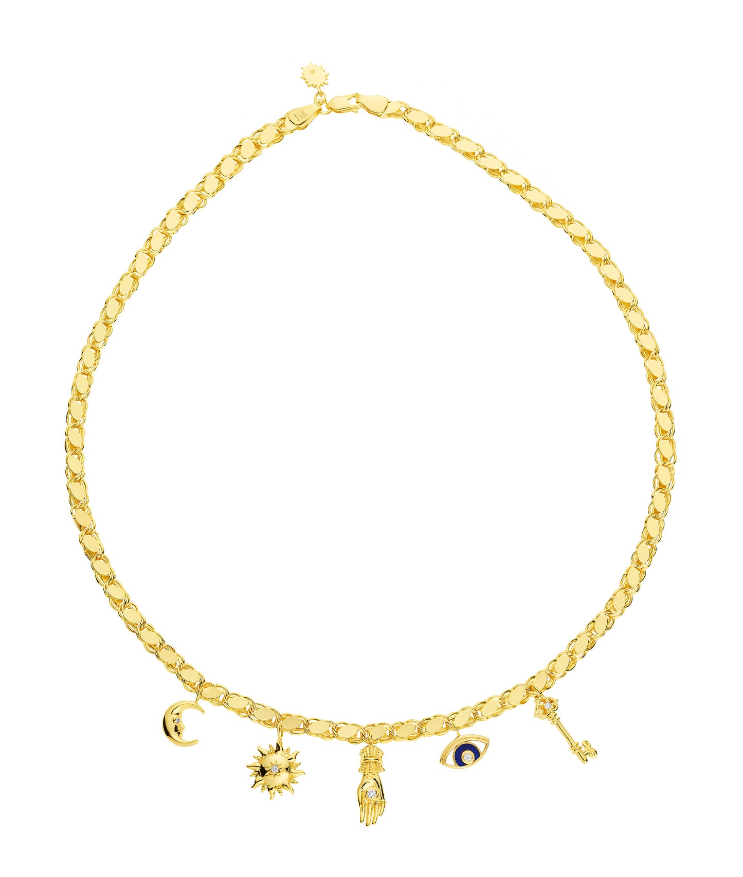 Magic Five Necklace Gold, Diamonds and Lapis Lazuli