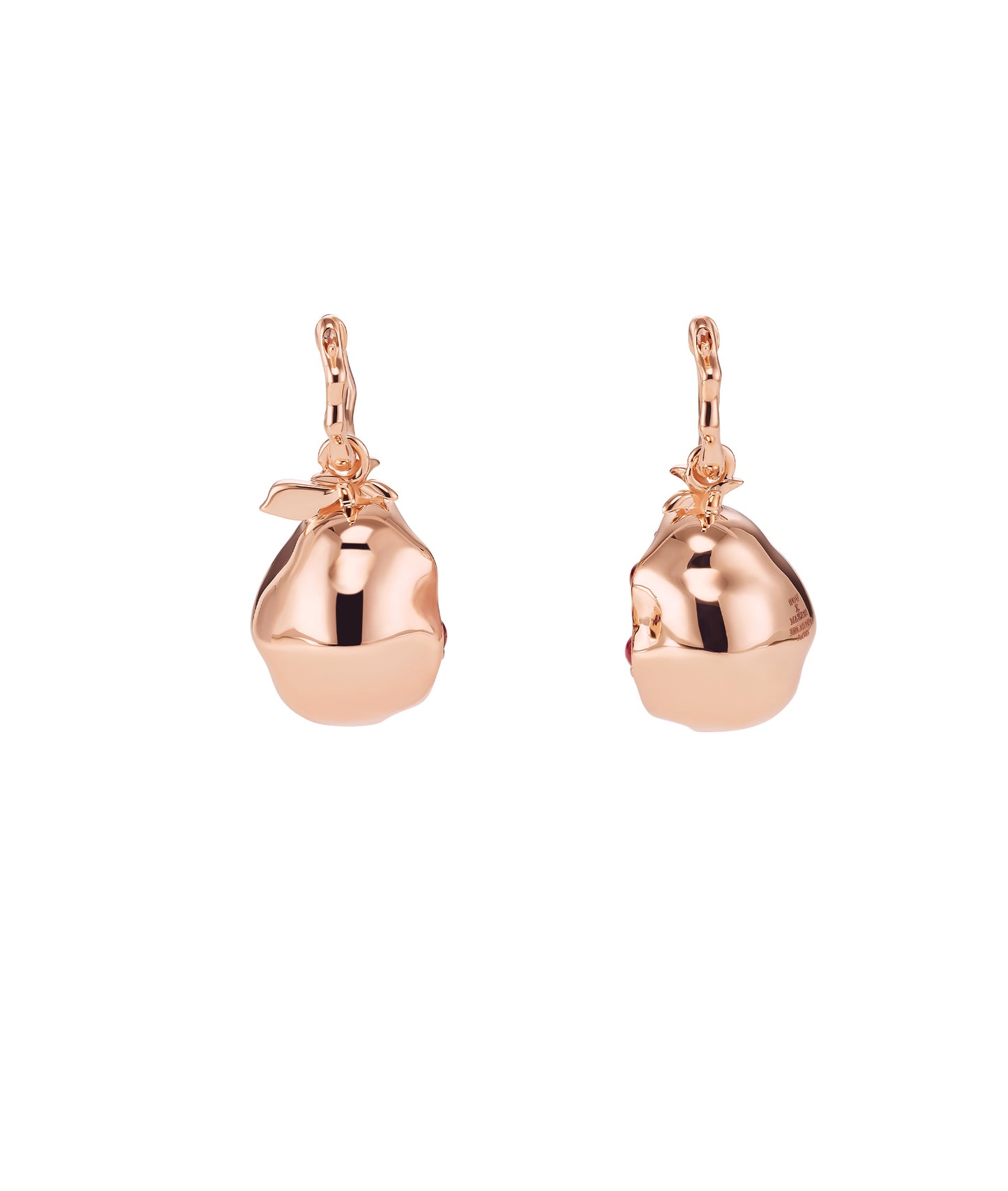 Pomegranate Passion Rose Gold Drop Earrings