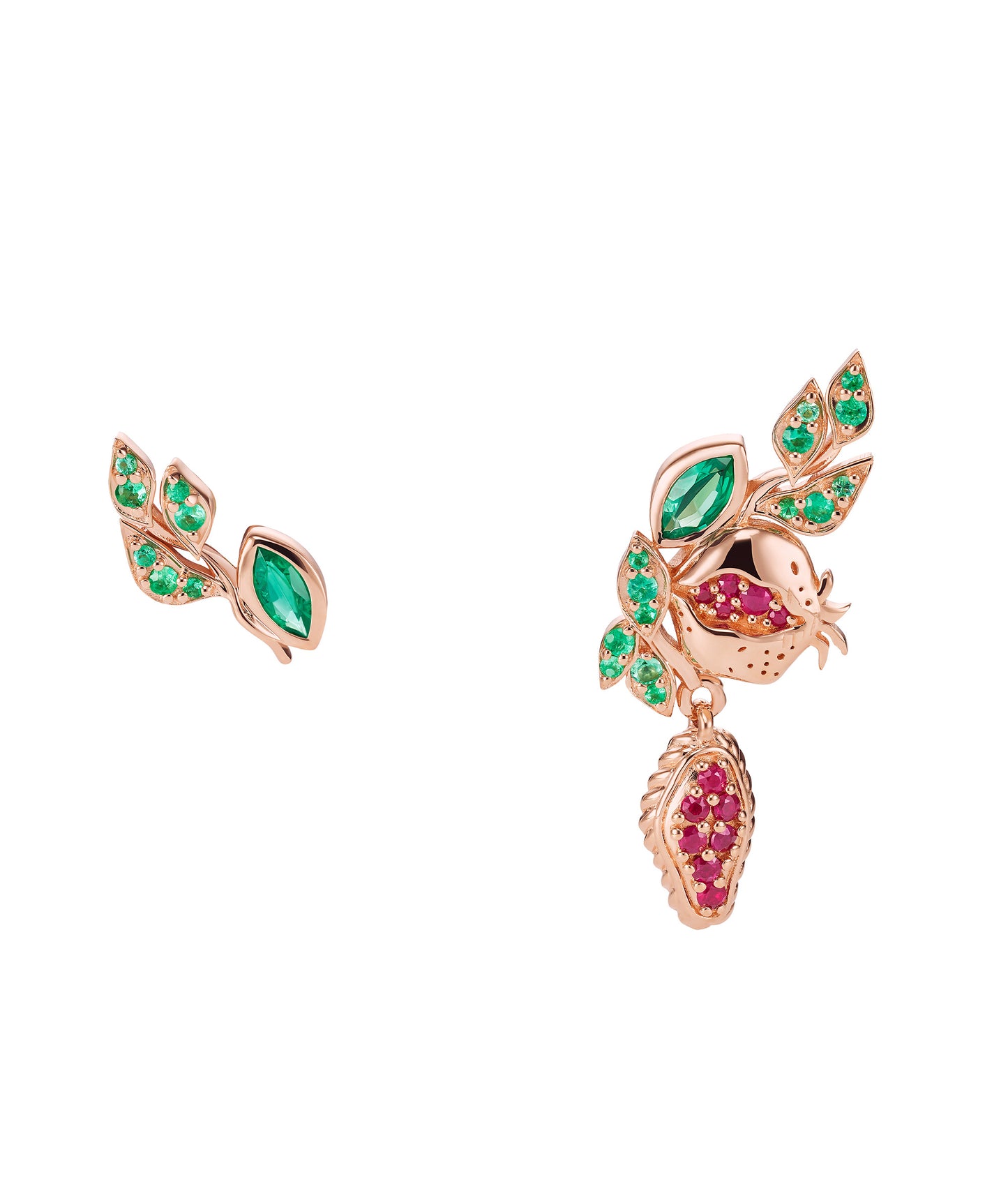 Pomegranate Passion Asymmetric Earrings