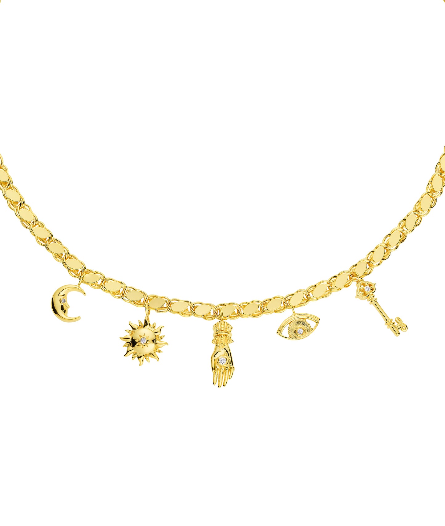 Magic Five Necklace Gold and Diamonds