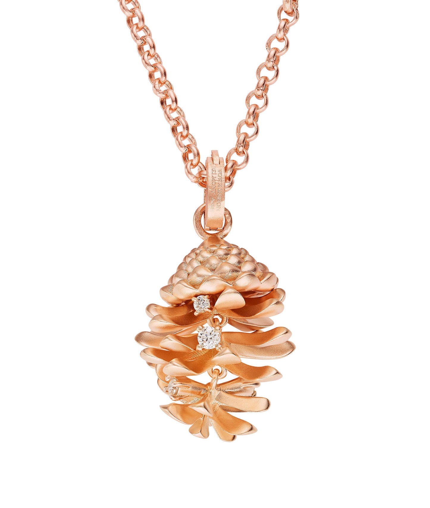 Pine Cone Power Rose Gold Pendant
