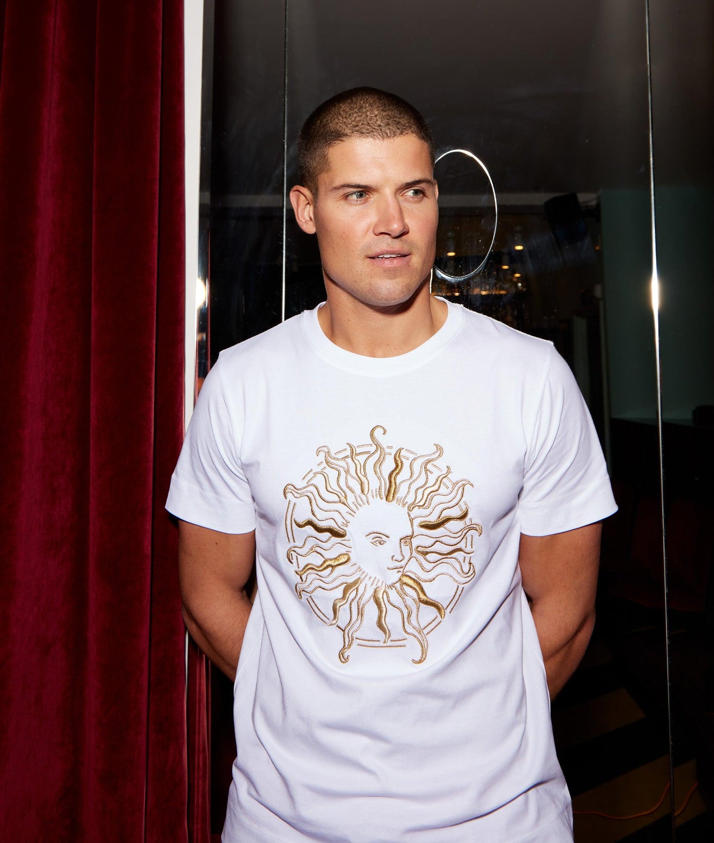 'Dial A Sun' White Men T-Shirt - Wing of Wisdom