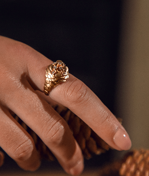 Pine Cone Power Rose Gold Ring