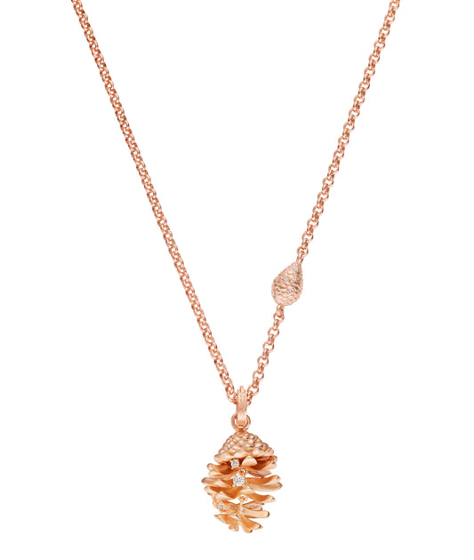 Pine Cone Power Rose Gold Pendant