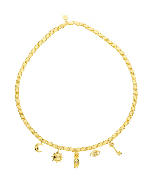 Magic Five Necklace Gold and Diamonds