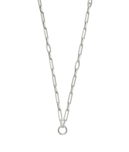 White Gold Link Chain with Diamond Sun, Moon and Star