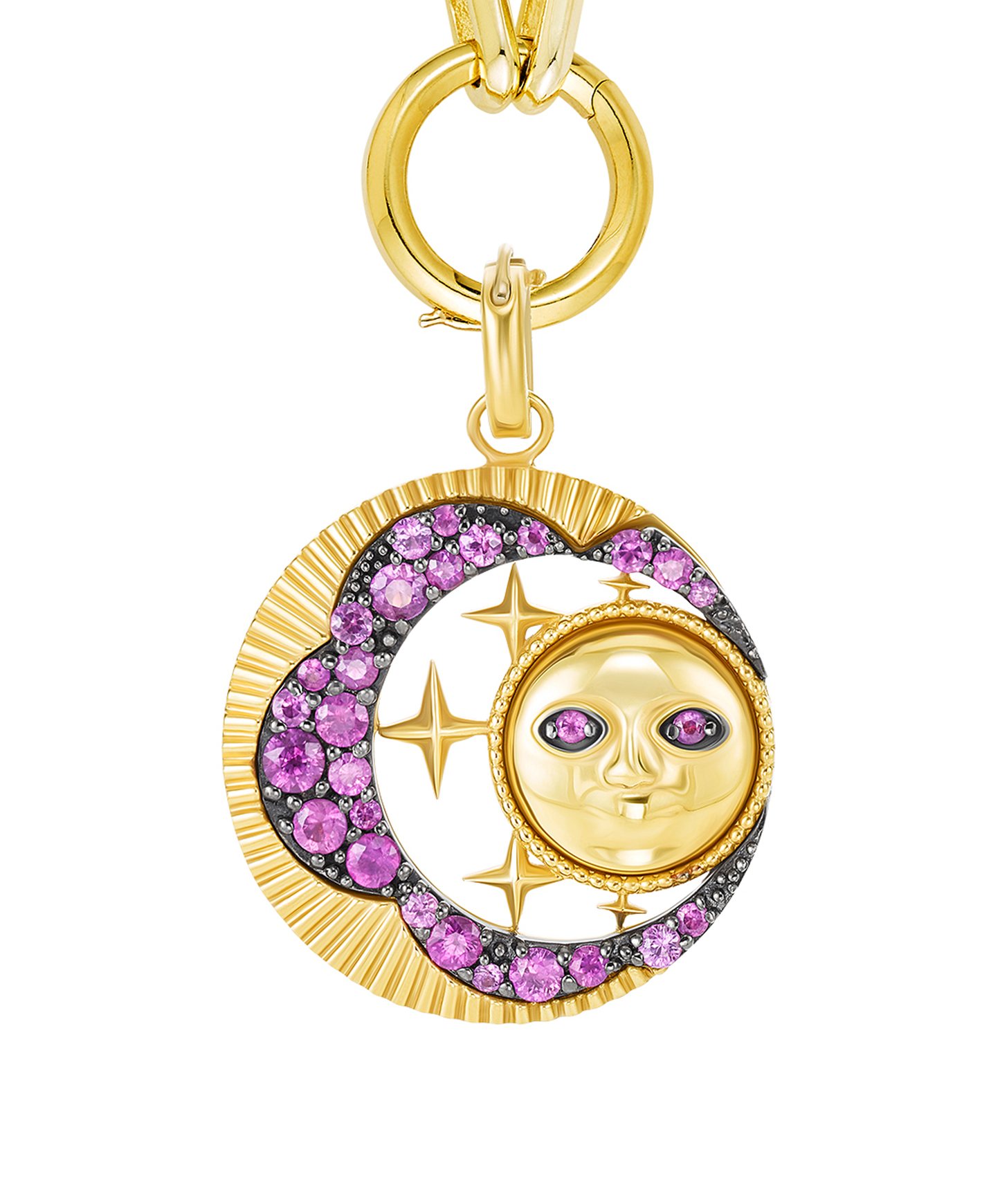 'Look Up At The Moon' Pendant Pink Sapphire