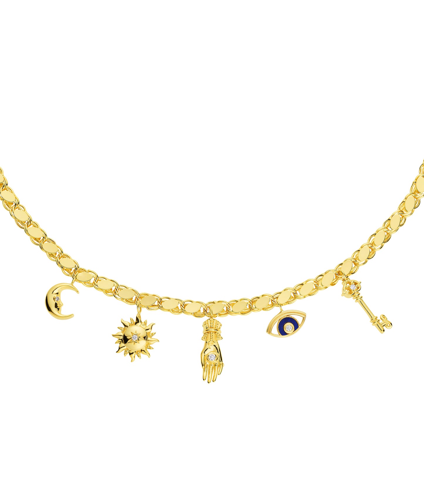 Magic Five Necklace Gold, Diamonds and Lapis Lazuli