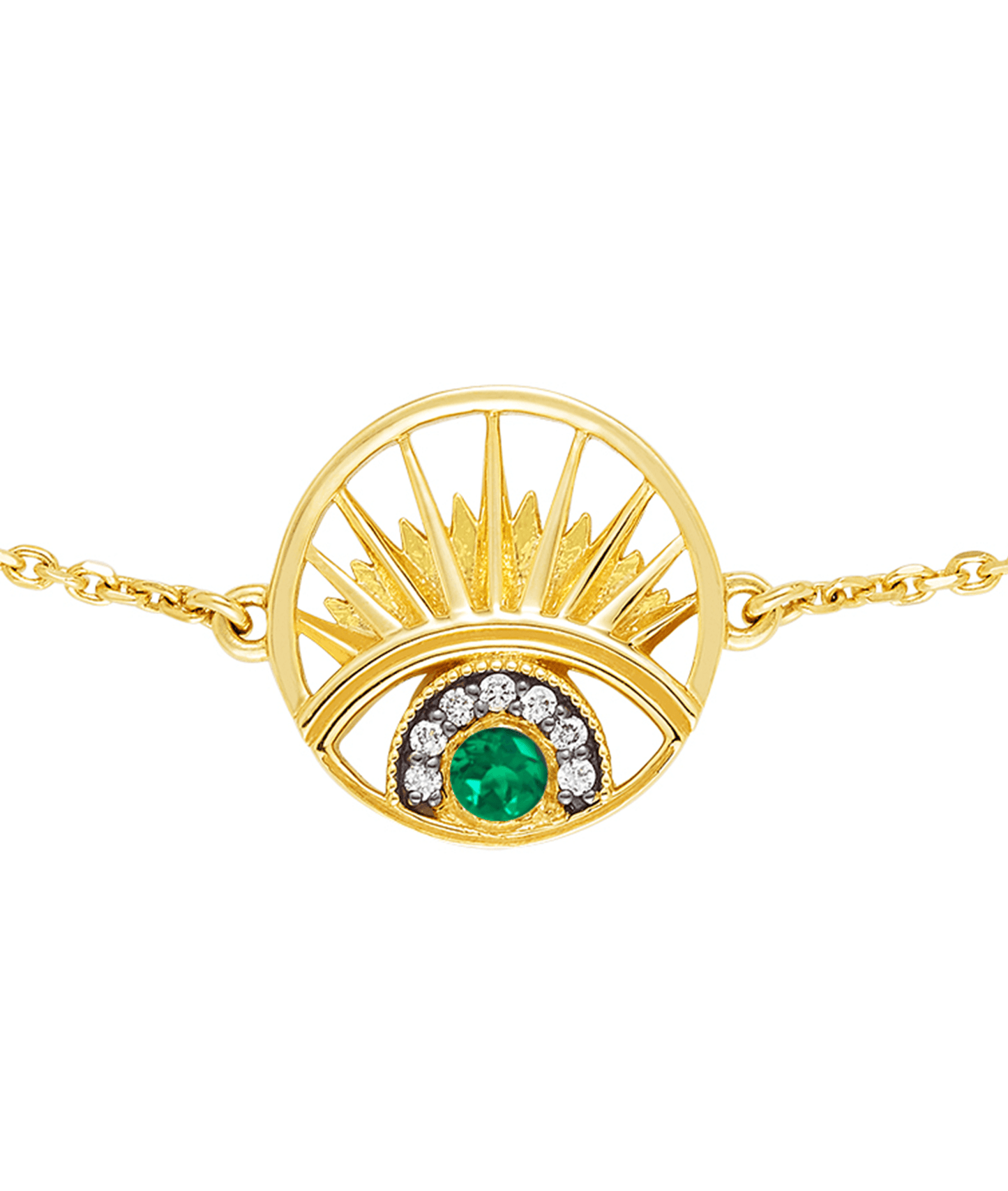 'Keep An Eye On Me' Bracelet Emerald - Wing of Wisdom
