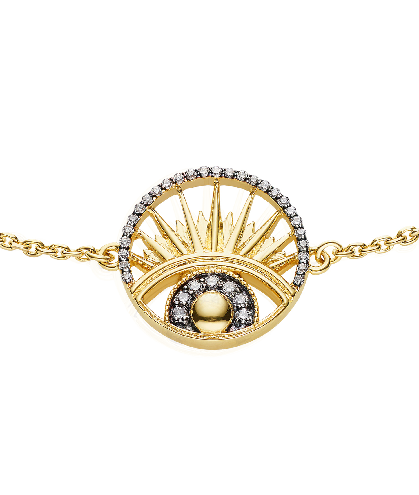 'Keep An Eye On Me' Gold & Diamond Bracelet