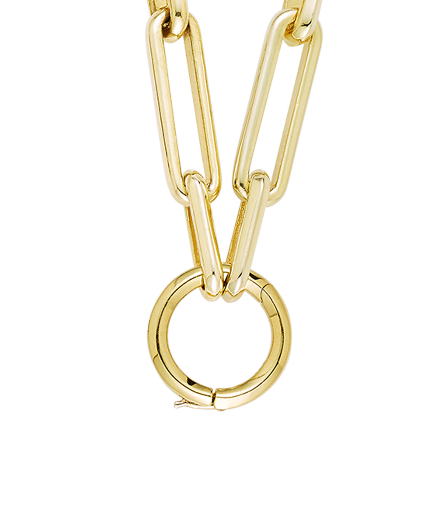 Gold link chain - hoop clasp