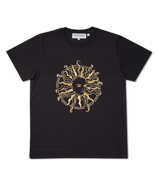 'Dial A Sun' Black T-Shirt - Wing of Wisdom