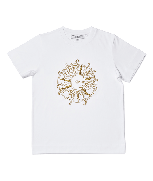 'Dial A Sun' White T-Shirt - Wing of Wisdom