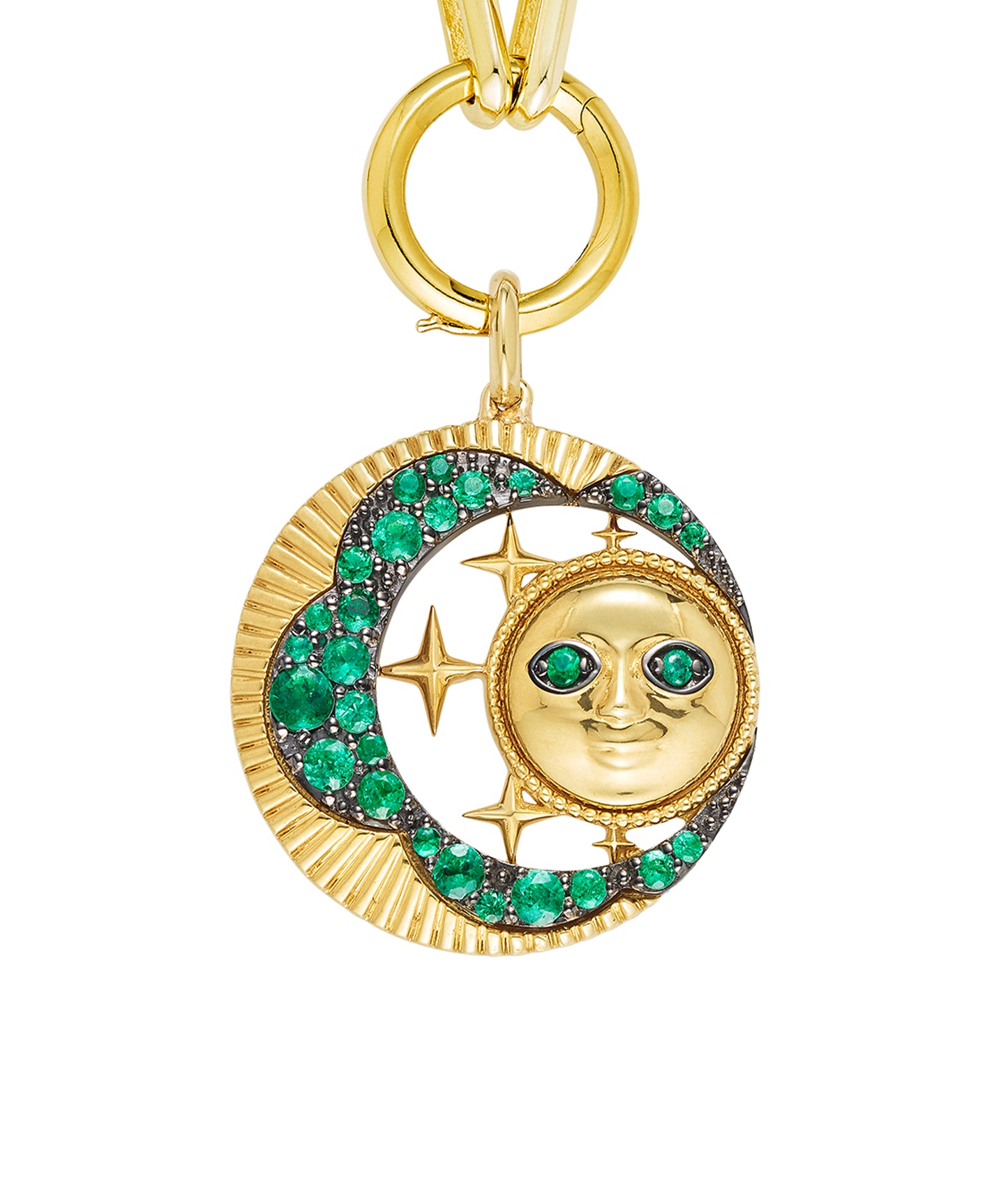 'Look Up At The Moon' Pendant Emerald