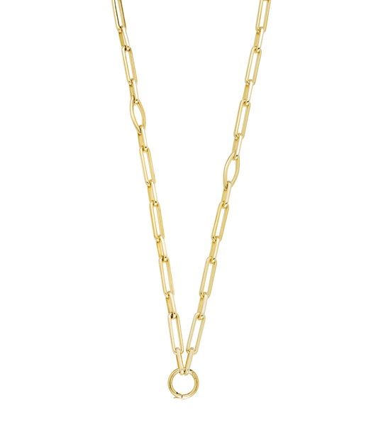 Gold Link Chain with Diamond Sun, Moon and Star