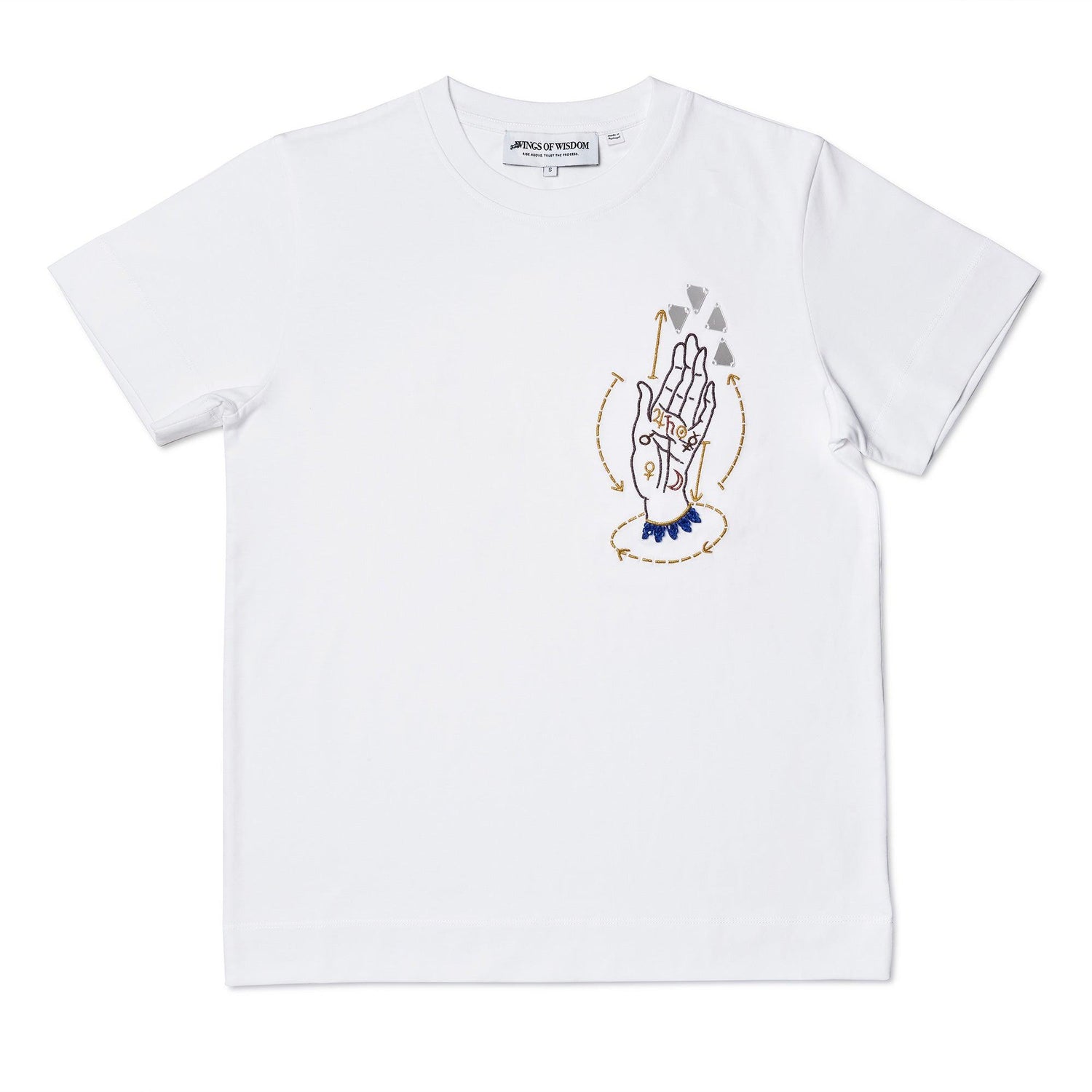 'A Helping Hand' White T-Shirt - Wing of Wisdom