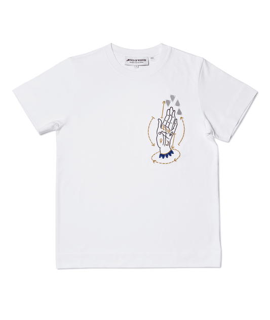 'A Helping Hand' White T-Shirt - Wing of Wisdom