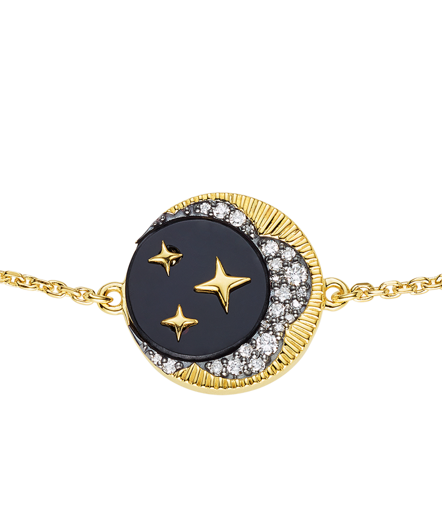 'Look Up At The Moon' Bracelet Onyx