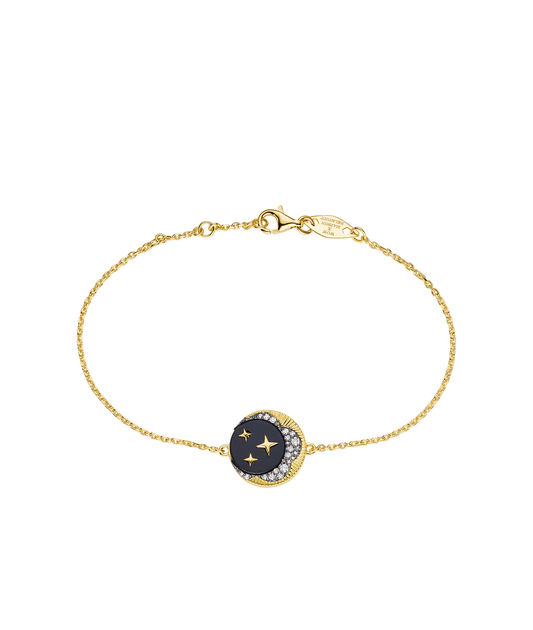 'Look Up At The Moon' Bracelet Onyx
